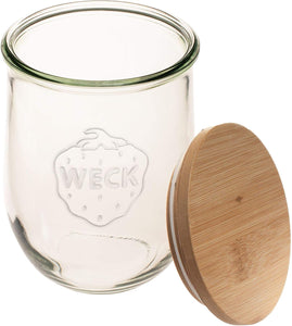 Weck Tulip Jar with Glass & Wooden Lids