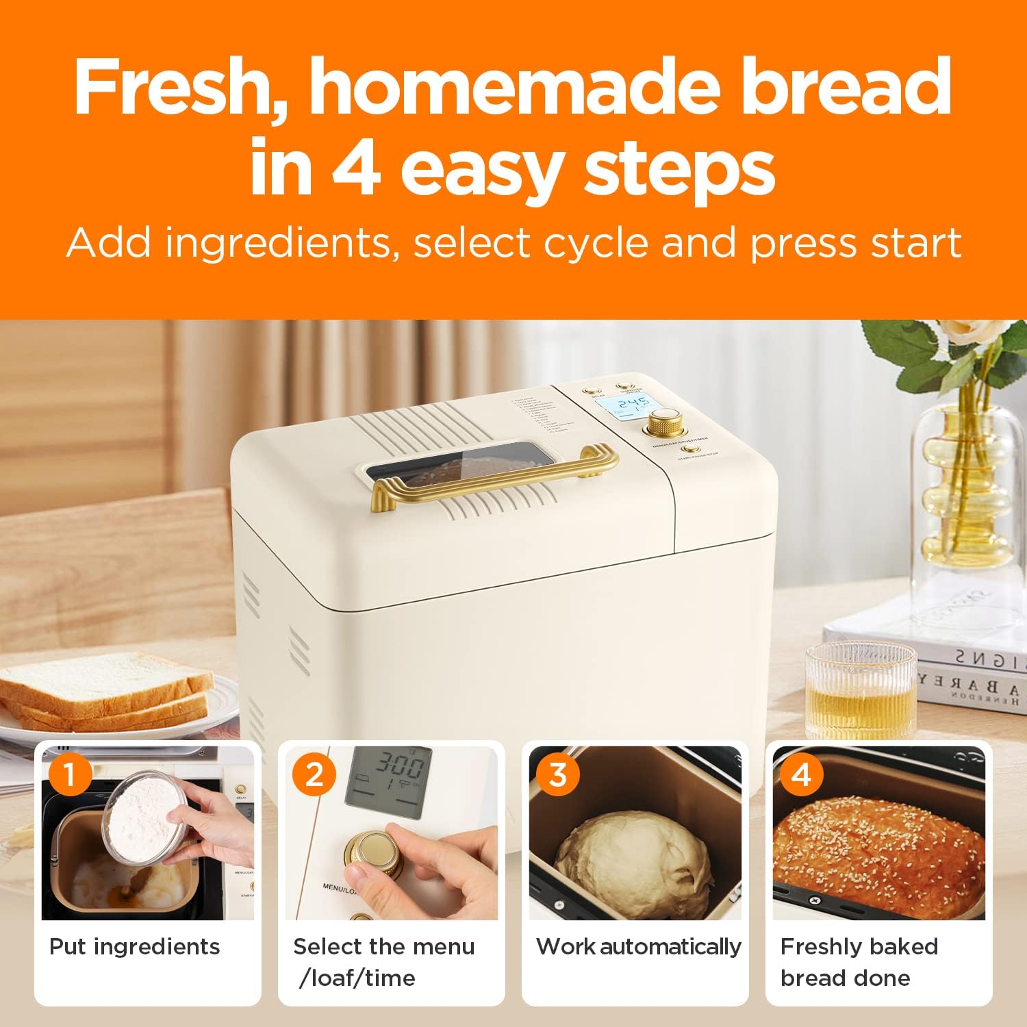 Automatic 15-in-1 Breadmaker Machine